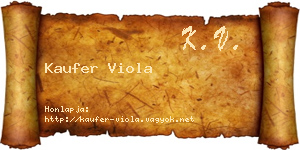 Kaufer Viola névjegykártya
